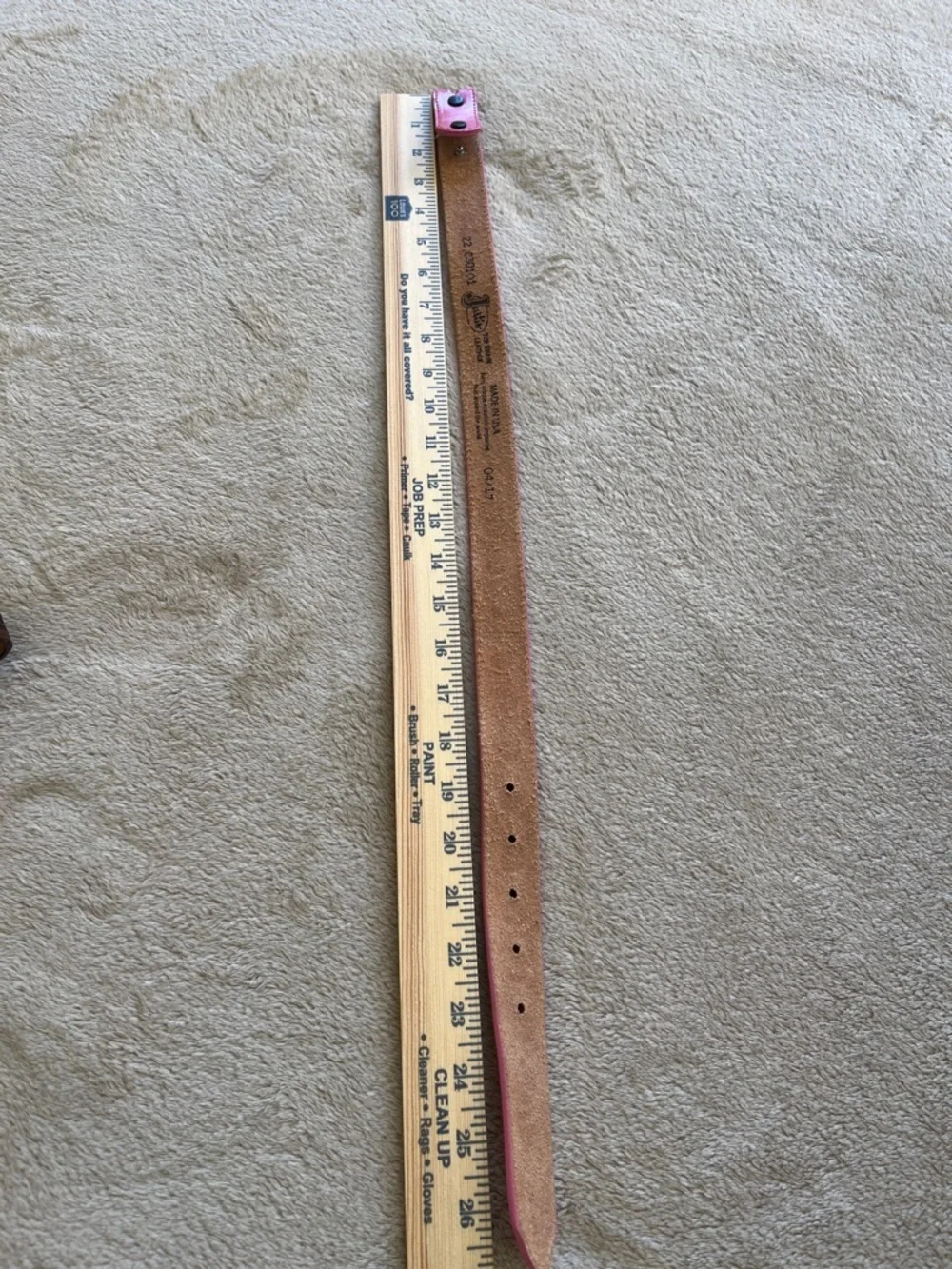 Justin Top Grain Leather Childs Pink Belt Tooled Western 22